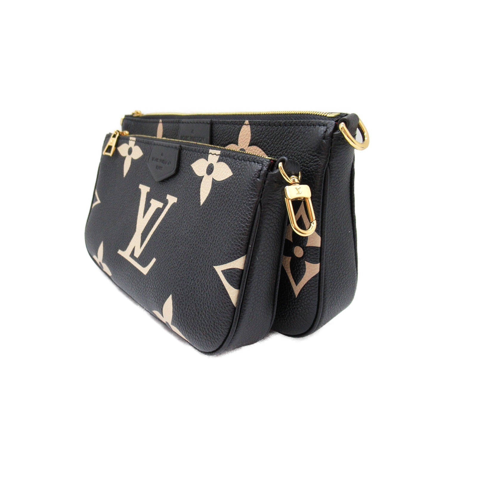 Louis Vuitton Louis Vuitton Multicolor Accessoires Handbag Leather Monogram Emplant  Black Beige M45777