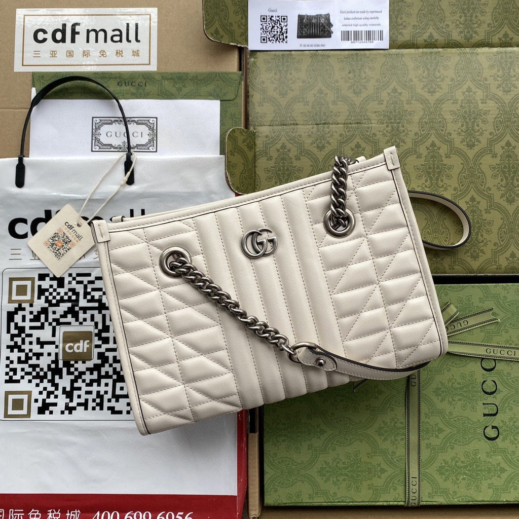 Glami Marmont Small Tote Bag White Matelasses For Women 10.4in/26.5cm Glami