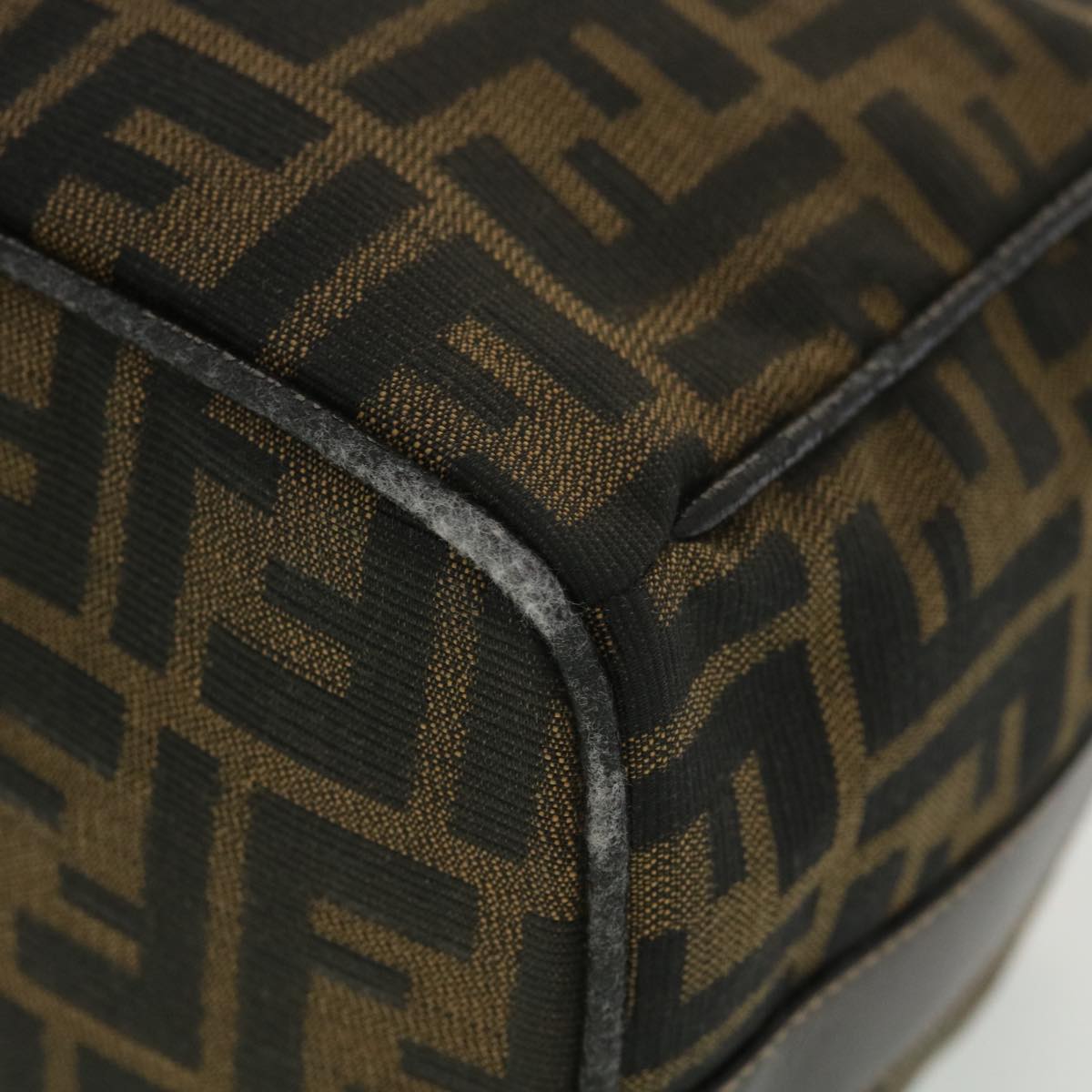 FENDI Zucca Canvas Vanity Cosmetic Pouch Black Brown 37617