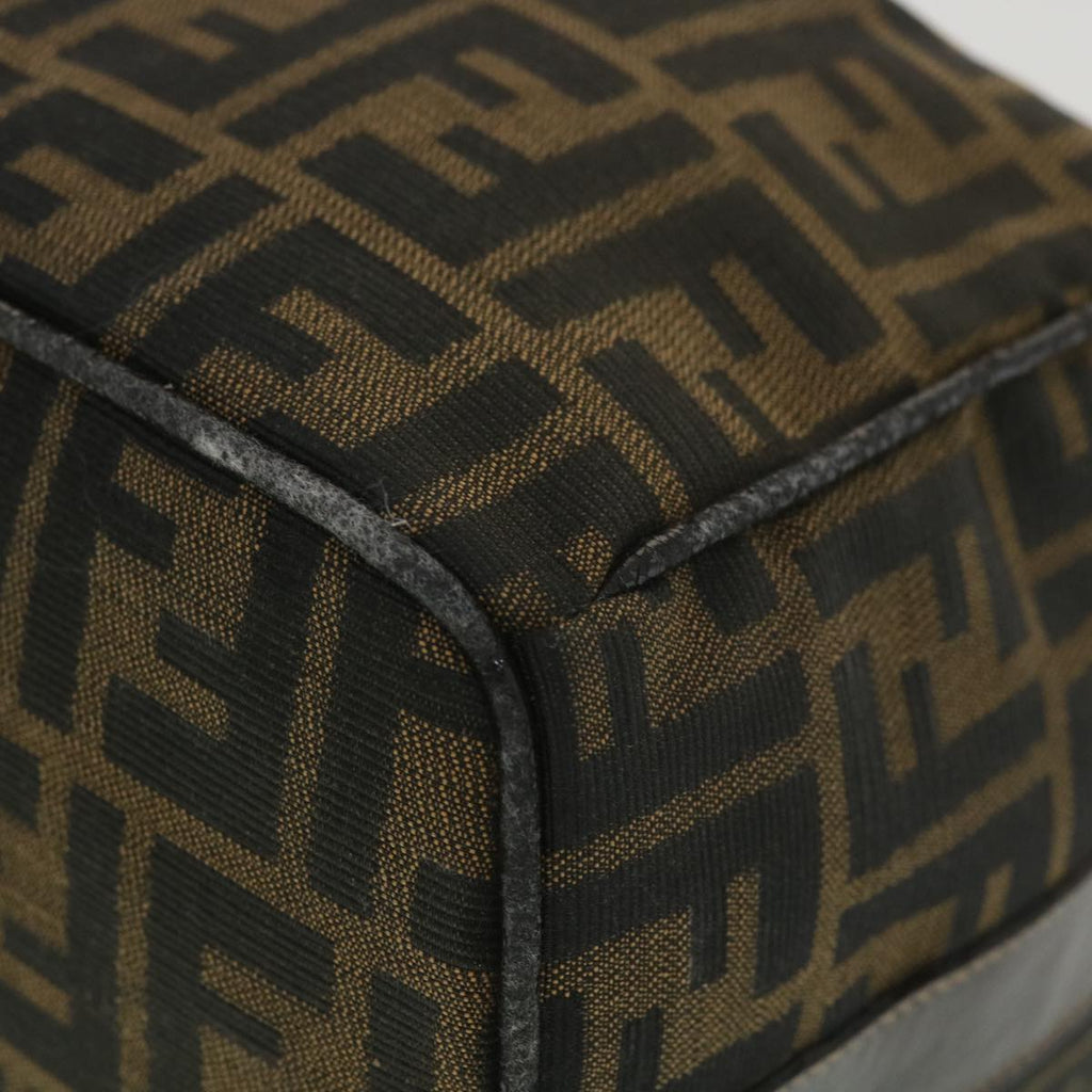 FENDI Zucca Canvas Vanity Cosmetic Pouch Black Brown 37617