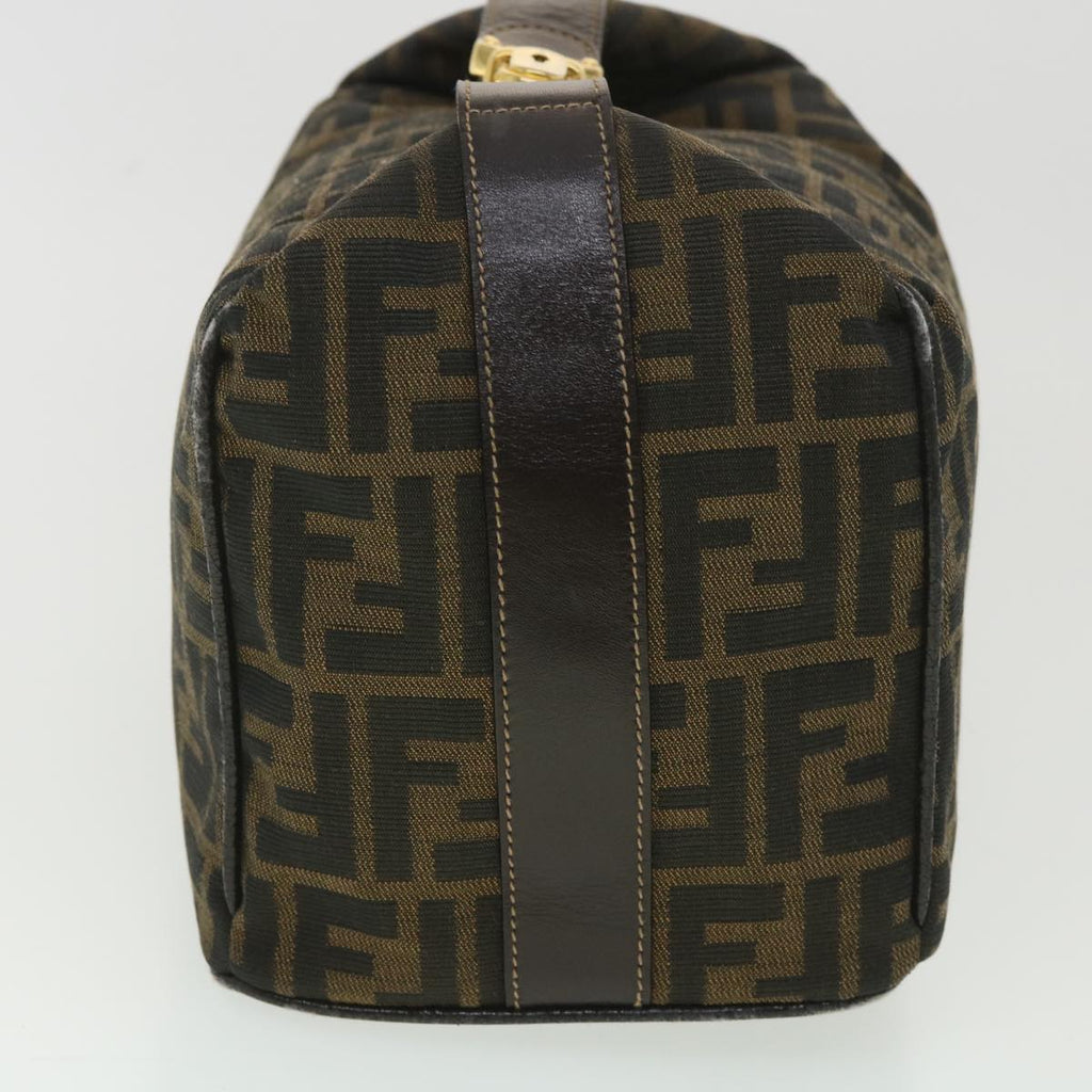 FENDI Zucca Canvas Vanity Cosmetic Pouch Black Brown 37617