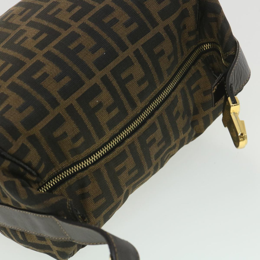 FENDI Zucca Canvas Vanity Cosmetic Pouch Black Brown 37617