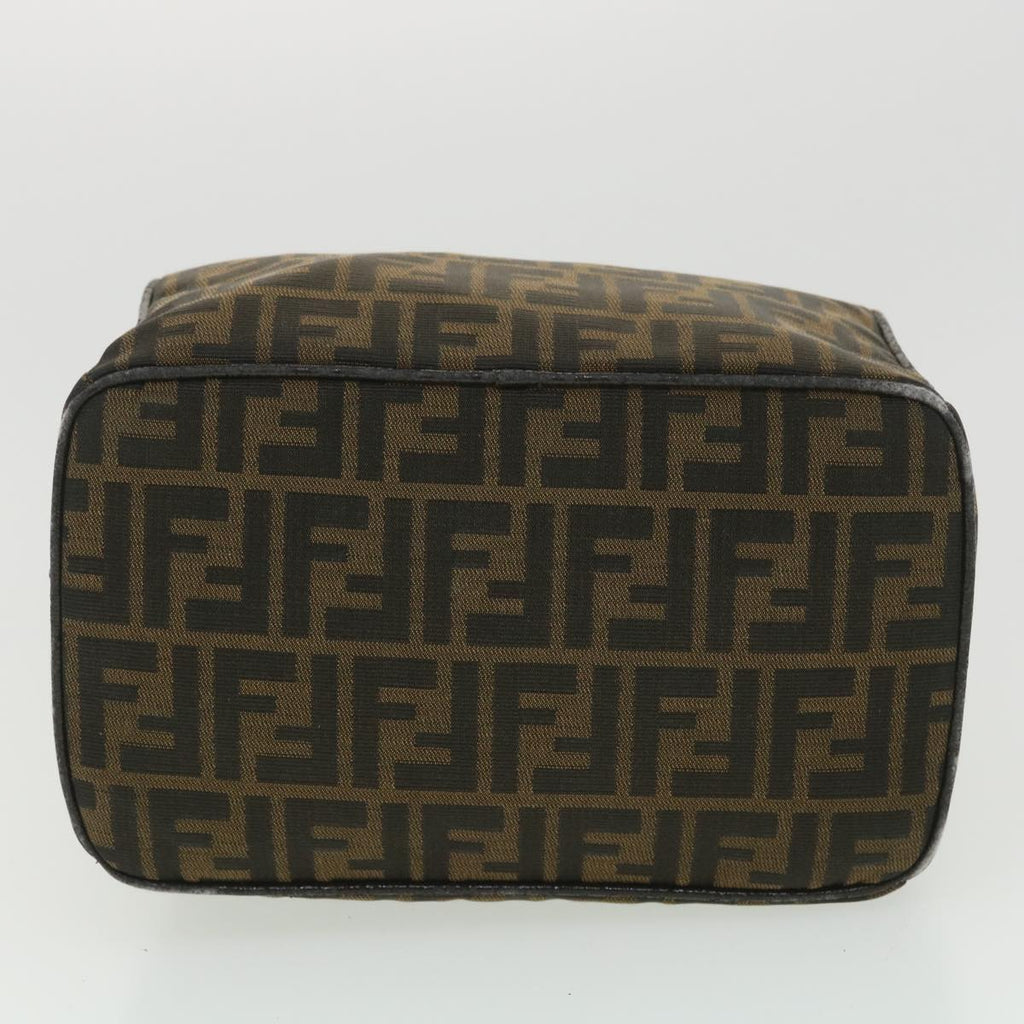 FENDI Zucca Canvas Vanity Cosmetic Pouch Black Brown 37617