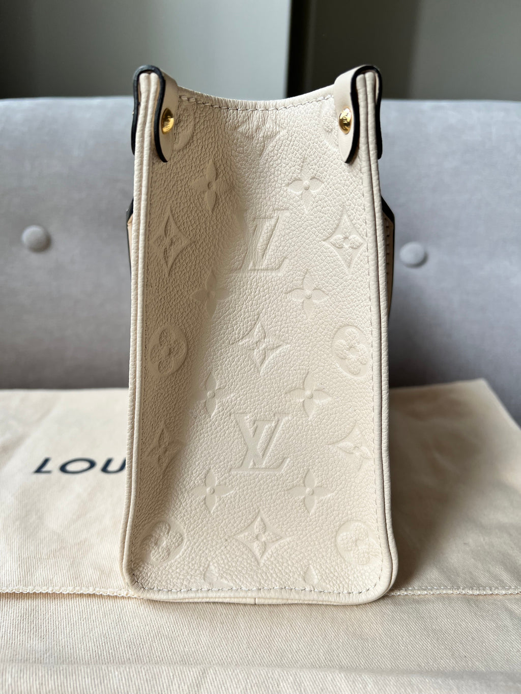 Louis Vuitton On the Go Crème PM Empreinte (RRP £2,380)