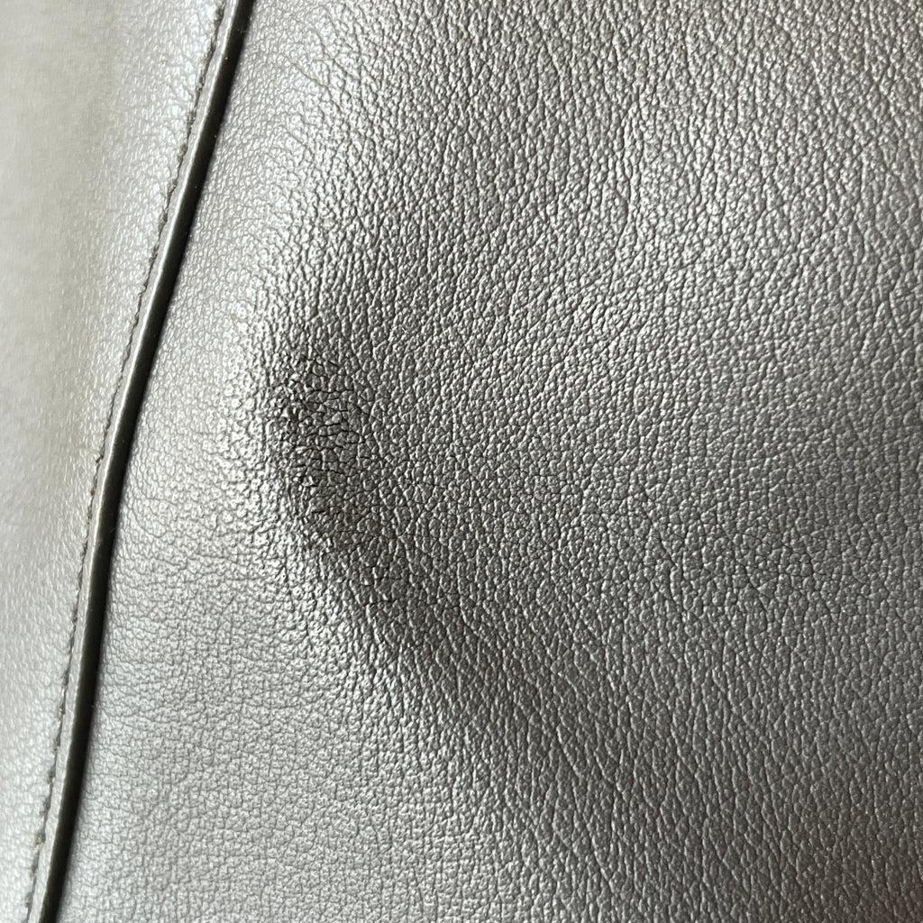 SAINT LAURENT Gray Calfskin Large Shopping Tote