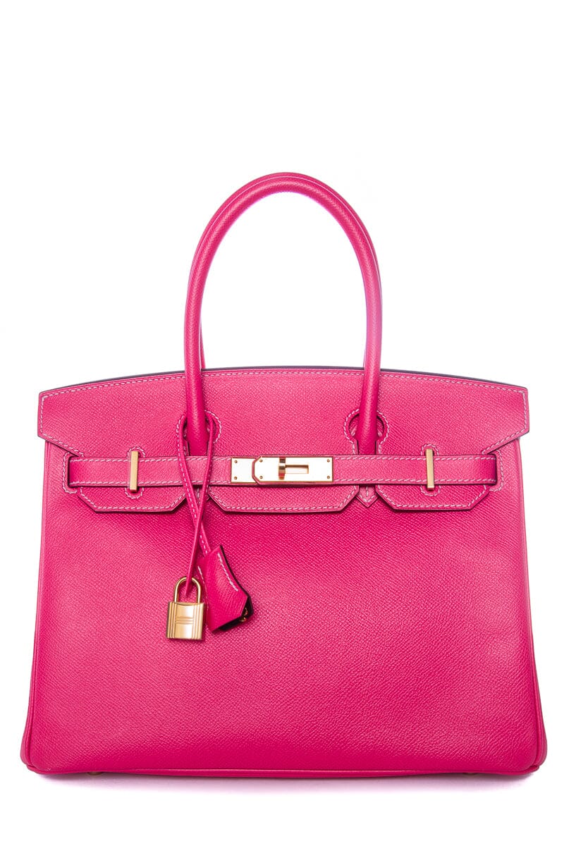 HermÃƒÆ’Ã‚Â¨s Birkin 30cm  Rose Tyrien/ Anemone  Epsom GHW Handbag