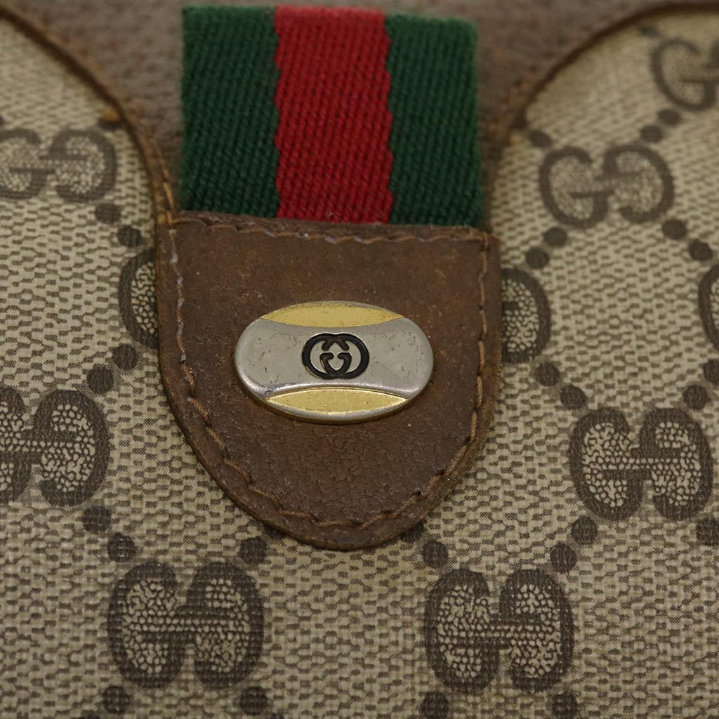 GUCCI GG Canvas Web Sherry Line Boston Bag Beige Red Green 69.02.007 37707
