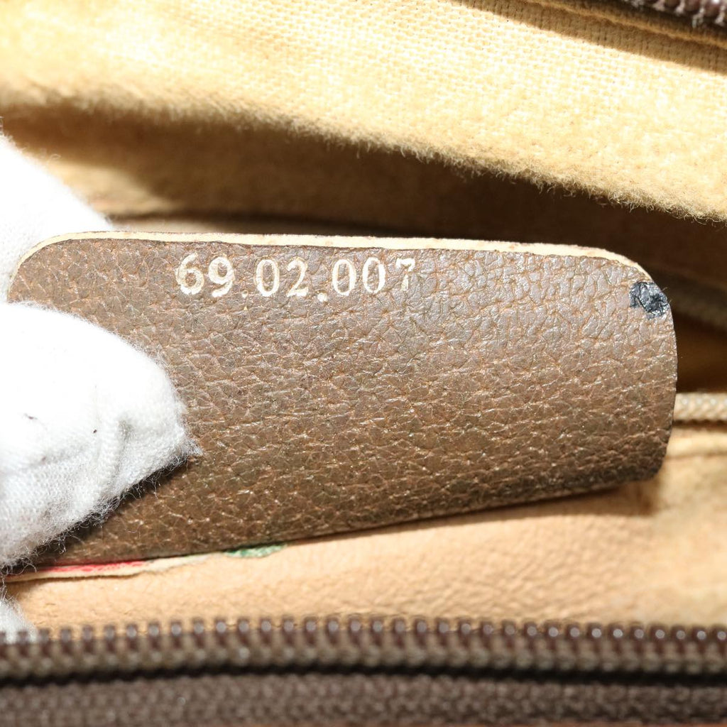 GUCCI GG Canvas Web Sherry Line Boston Bag Beige Red Green 69.02.007 37707