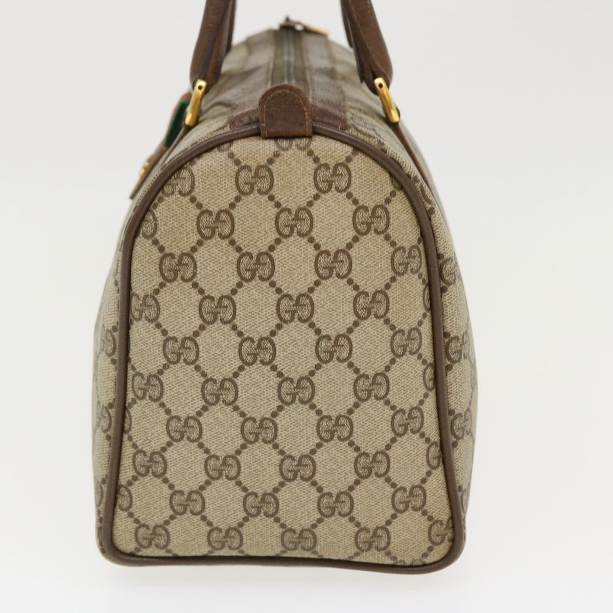 GUCCI GG Canvas Web Sherry Line Boston Bag Beige Red Green 69.02.007 37707