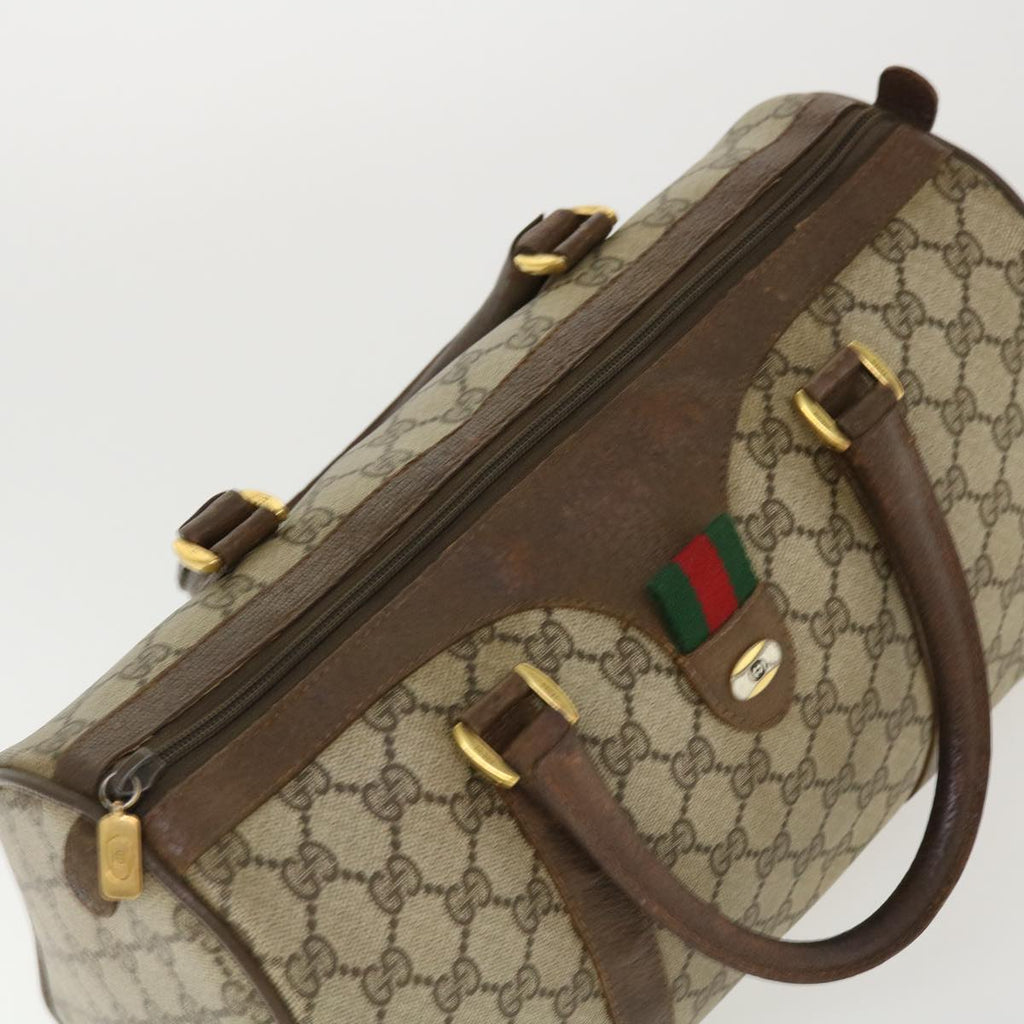 GUCCI GG Canvas Web Sherry Line Boston Bag Beige Red Green 69.02.007 37707