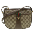 GUCCI GG Canvas Web Sherry Line Shoulder Bag Beige Red 89.02.032 37708