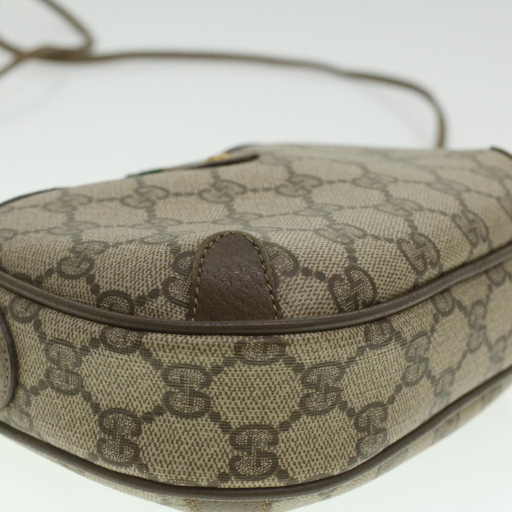 GUCCI GG Canvas Web Sherry Line Shoulder Bag Beige Red 89.02.066 37720