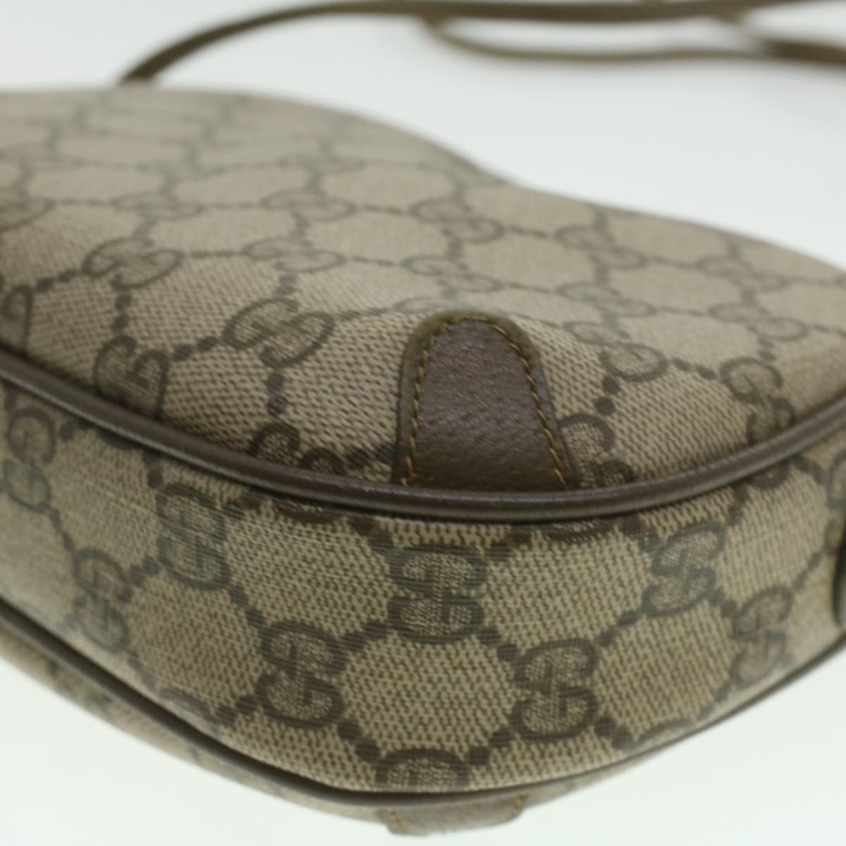 GUCCI GG Canvas Web Sherry Line Shoulder Bag Beige Red 89.02.066 37720