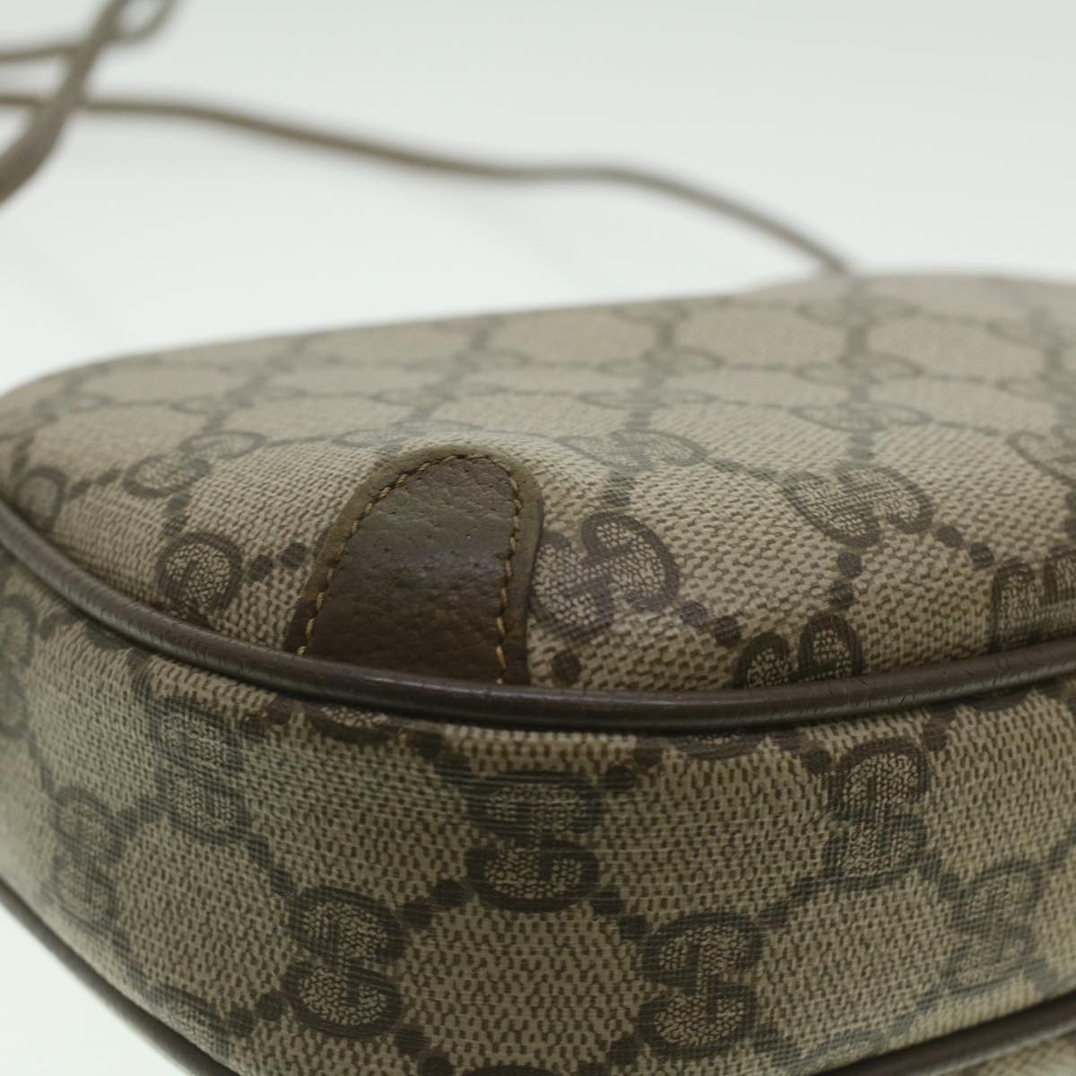 GUCCI GG Canvas Web Sherry Line Shoulder Bag Beige Red 89.02.066 37720