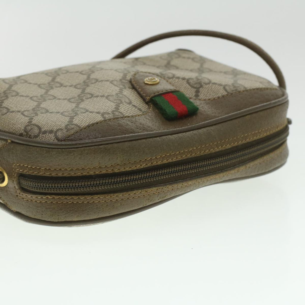 GUCCI GG Canvas Web Sherry Line Shoulder Bag Beige Red 89.02.066 37720