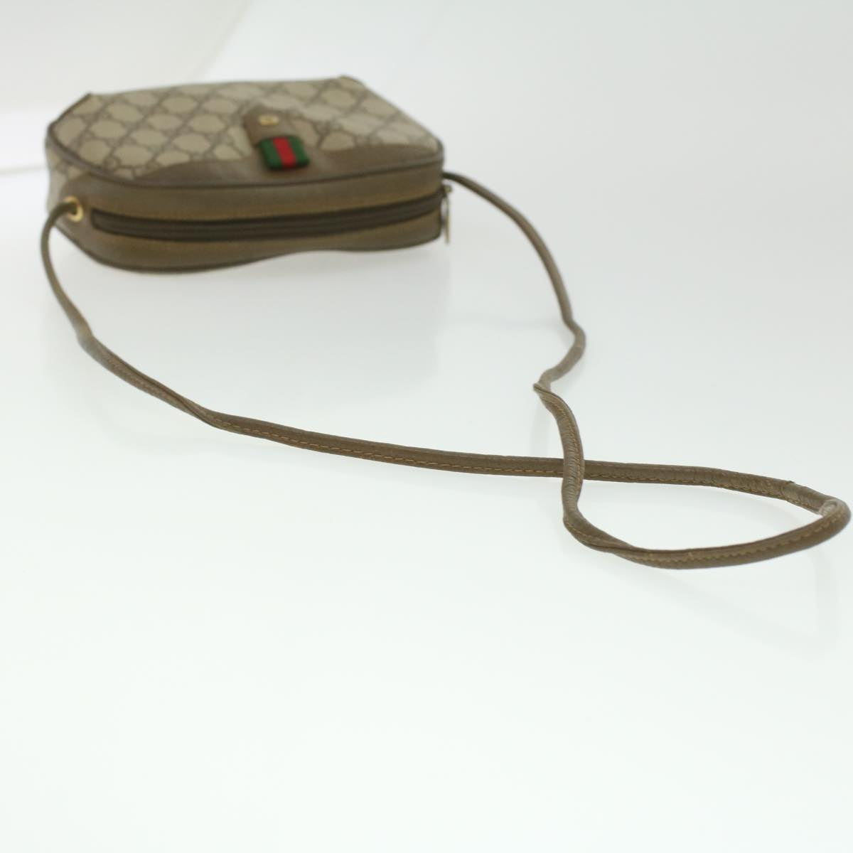 GUCCI GG Canvas Web Sherry Line Shoulder Bag Beige Red 89.02.066 37720