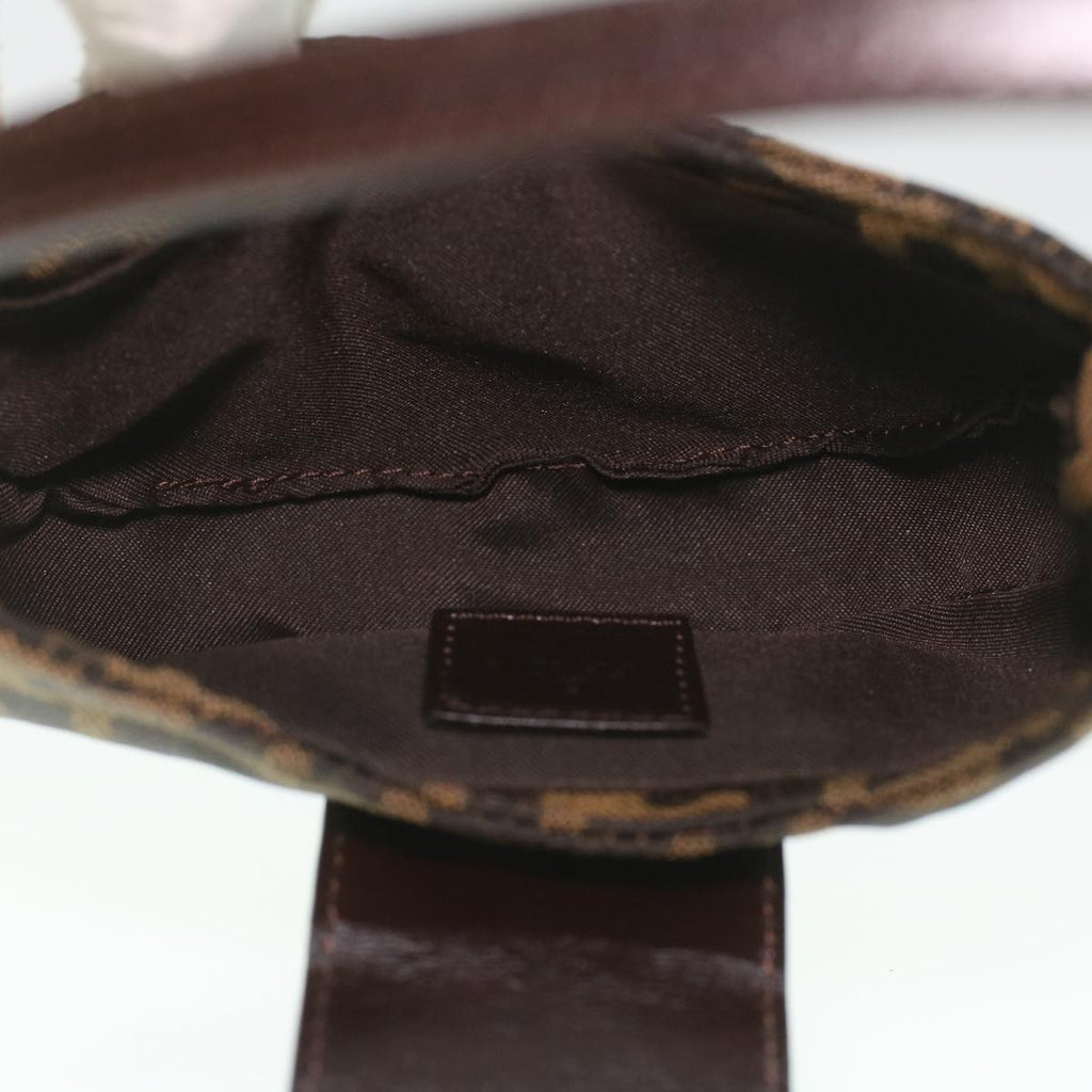FENDI Zucca Canvas Mamma Baguette Pouch Black Brown 37728A
