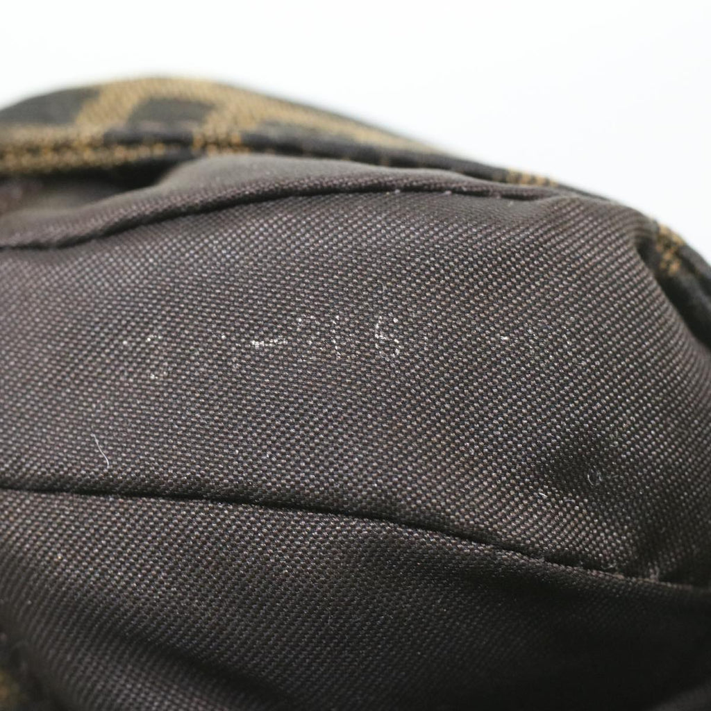 FENDI Zucca Canvas Mamma Baguette Pouch Black Brown 37728A