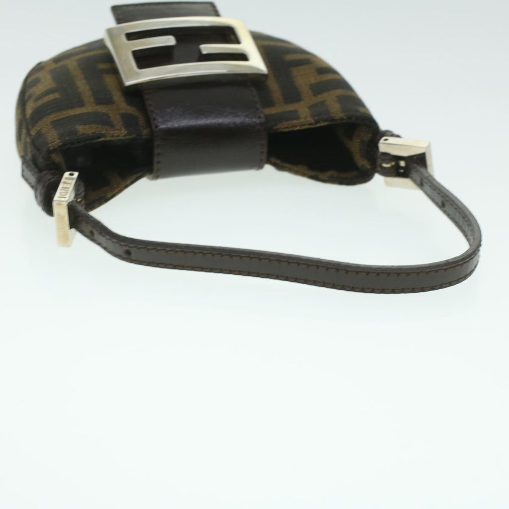 FENDI Zucca Canvas Mamma Baguette Pouch Black Brown 37728A
