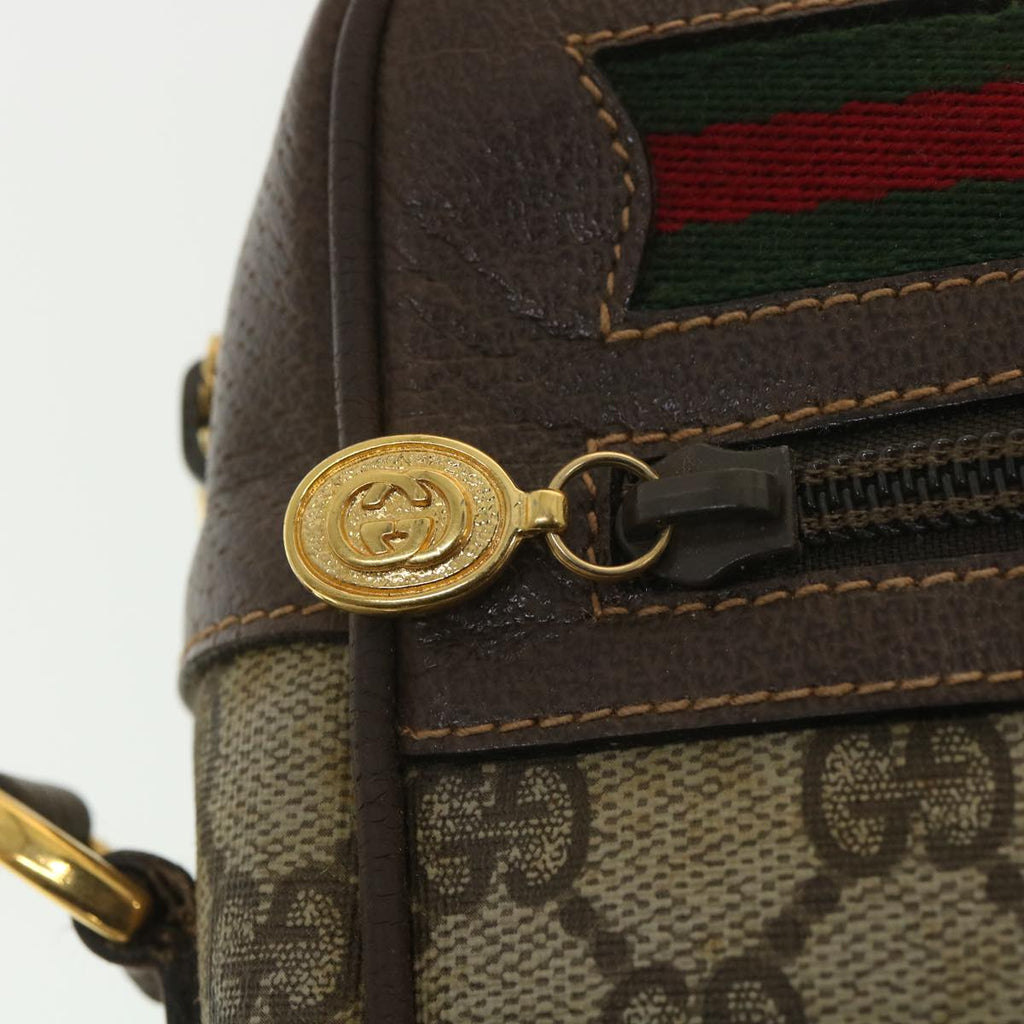 GUCCI GG Canvas Web Sherry Line Shoulder Bag Beige Red Green 001.113 37792