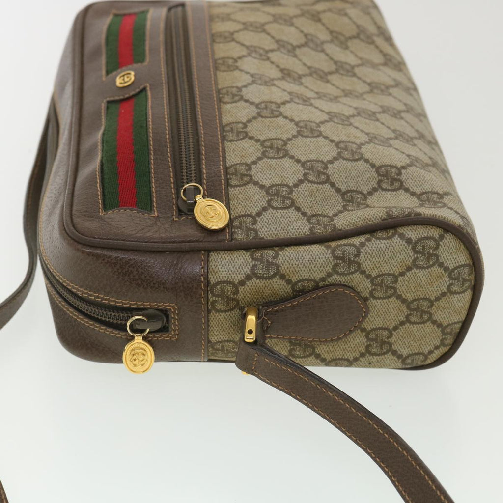 GUCCI GG Canvas Web Sherry Line Shoulder Bag Beige Red Green 001.113 37792