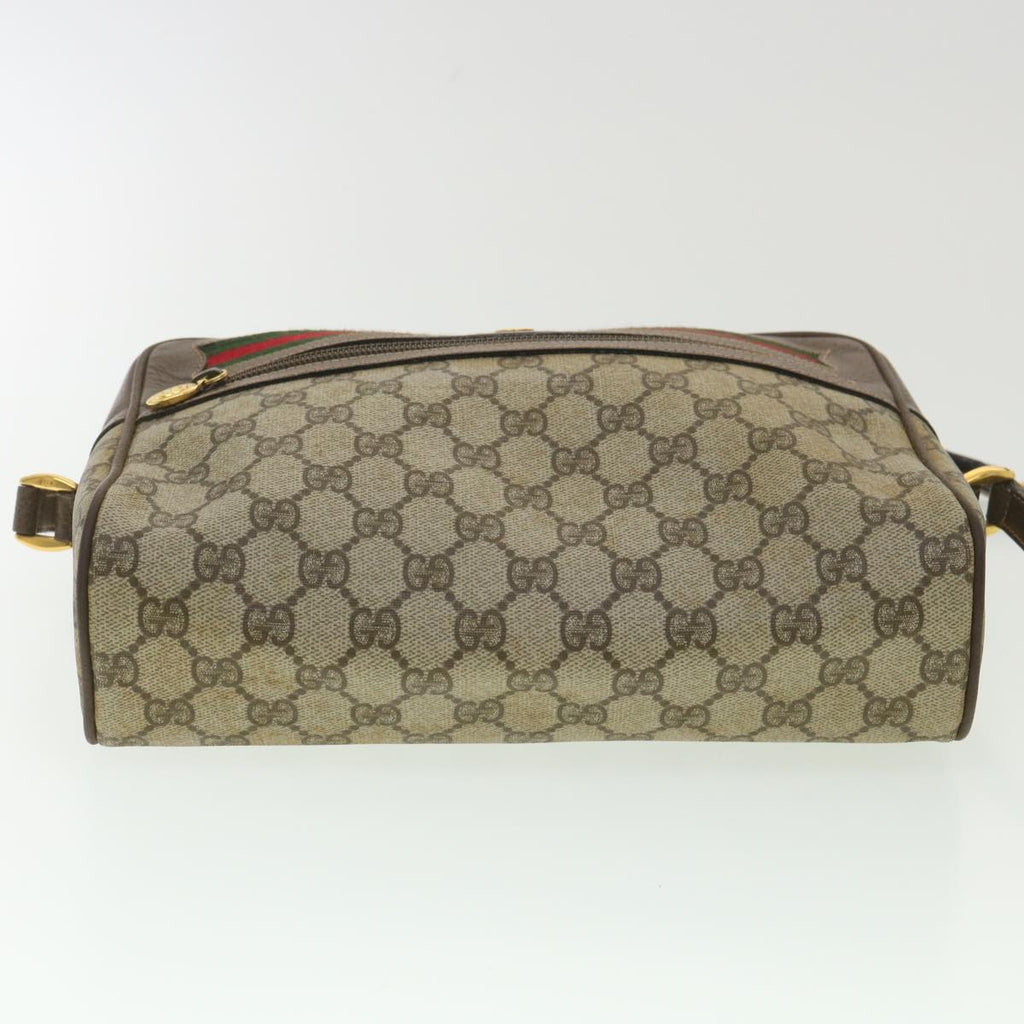 GUCCI GG Canvas Web Sherry Line Shoulder Bag Beige Red Green 001.113 37792
