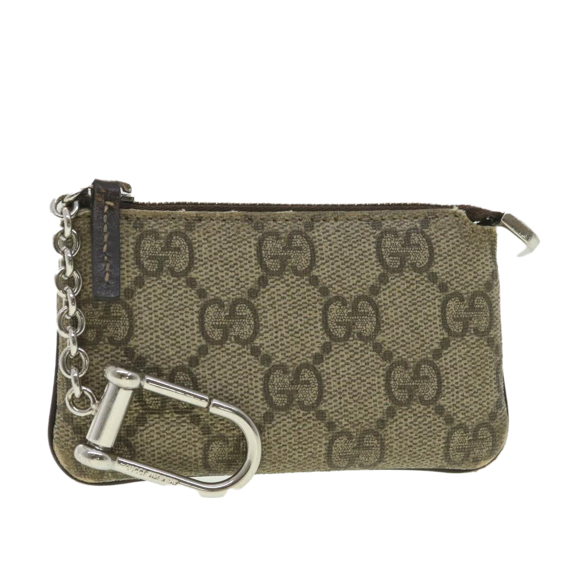 GUCCI GG Canvas Coin Purse PVC Leather Beige 233183 37806