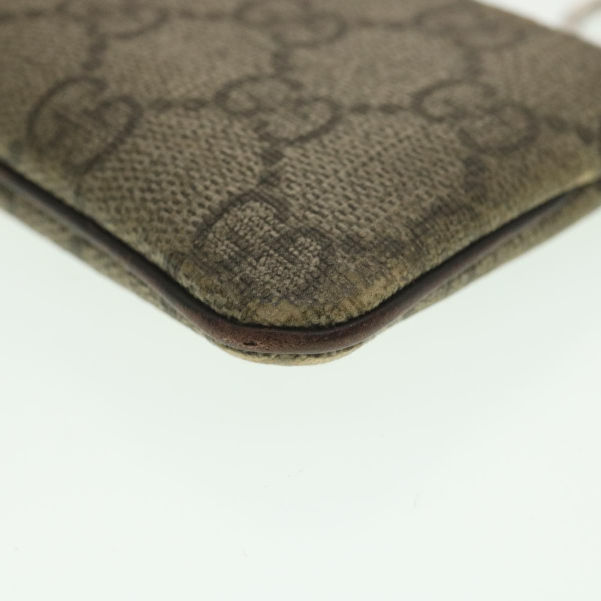 GUCCI GG Canvas Coin Purse PVC Leather Beige 233183 37806
