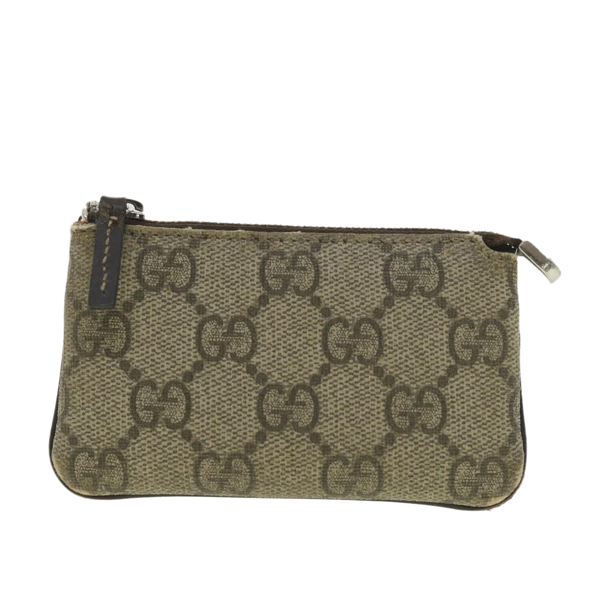 GUCCI GG Canvas Coin Purse PVC Leather Beige 233183 37806