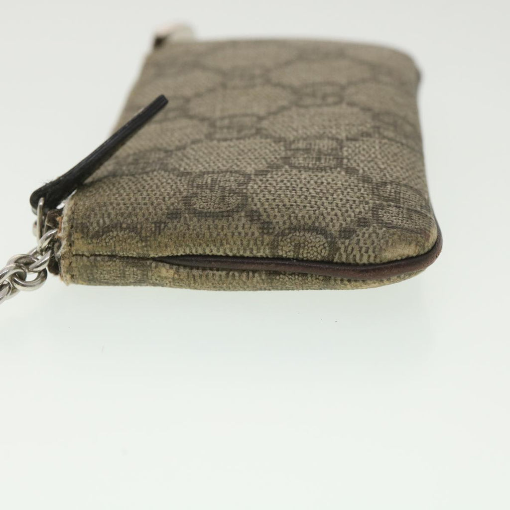 GUCCI GG Canvas Coin Purse PVC Leather Beige 233183 37806