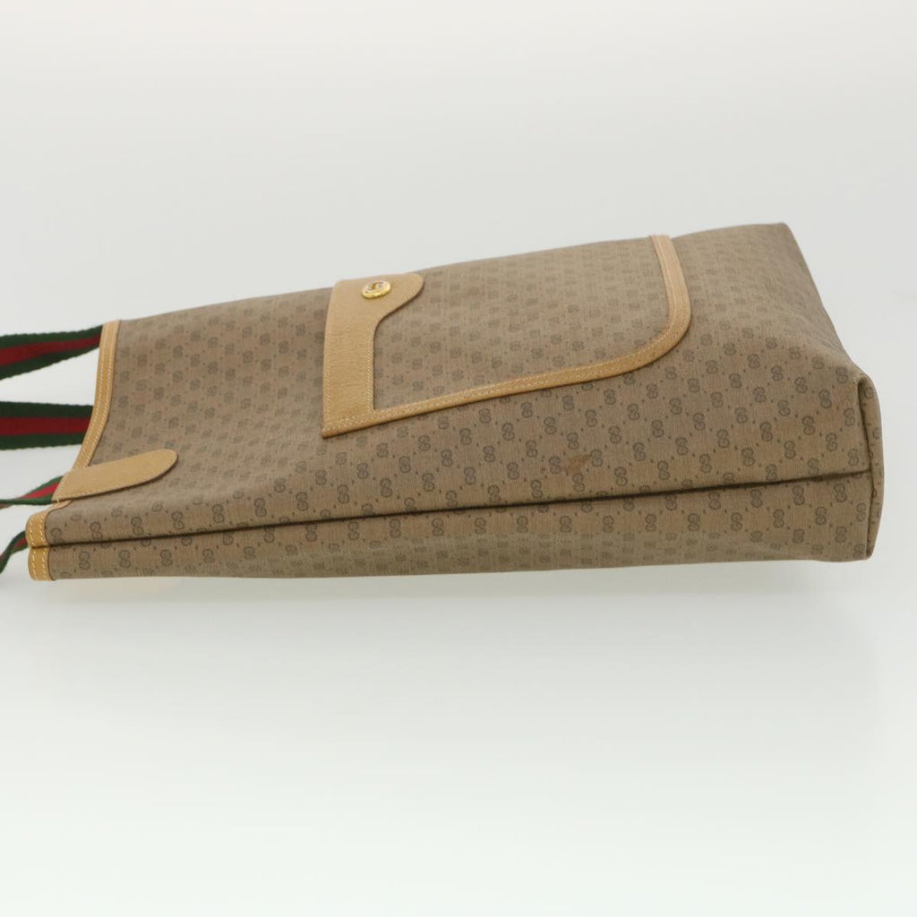 GUCCI Micro GG Canvas Web Sherry Line Shoulder Bag Beige Red 40.02. 37808