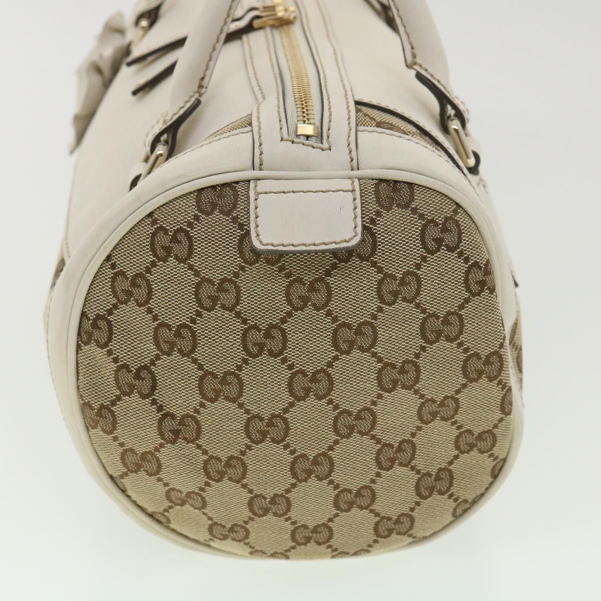 GUCCI GG Canvas Hand Bag Beige White 189825 37810