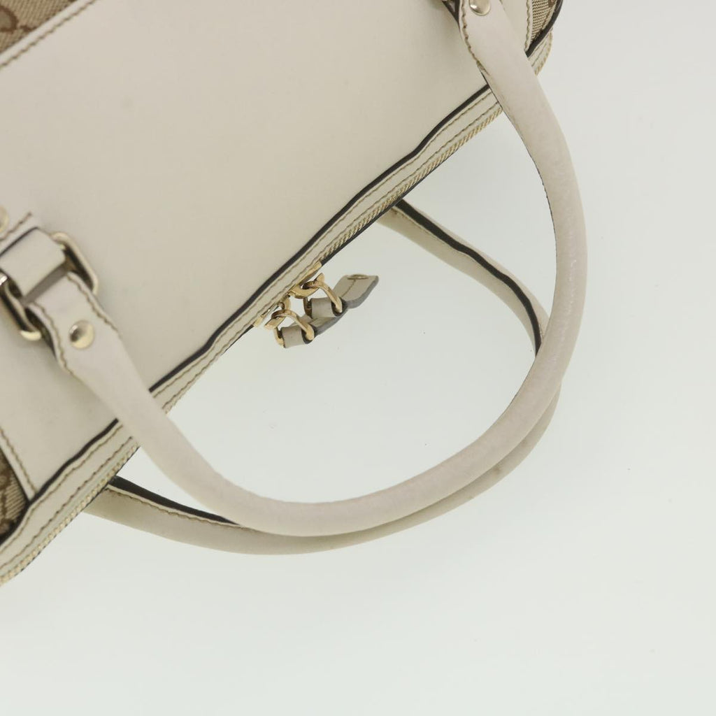 GUCCI GG Canvas Hand Bag Beige White 189825 37810