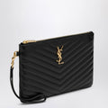 Saint Laurent Black A5 Pouch In MatelassÃƒÆ’Ã‚Â© Leather Women