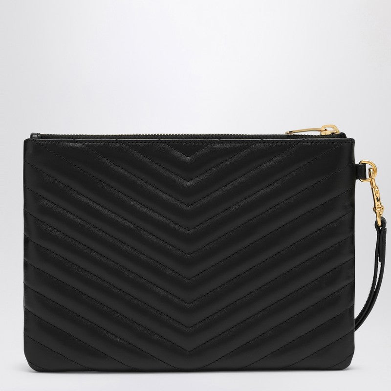 Saint Laurent Black A5 Pouch In MatelassÃƒÆ’Ã‚Â© Leather Women