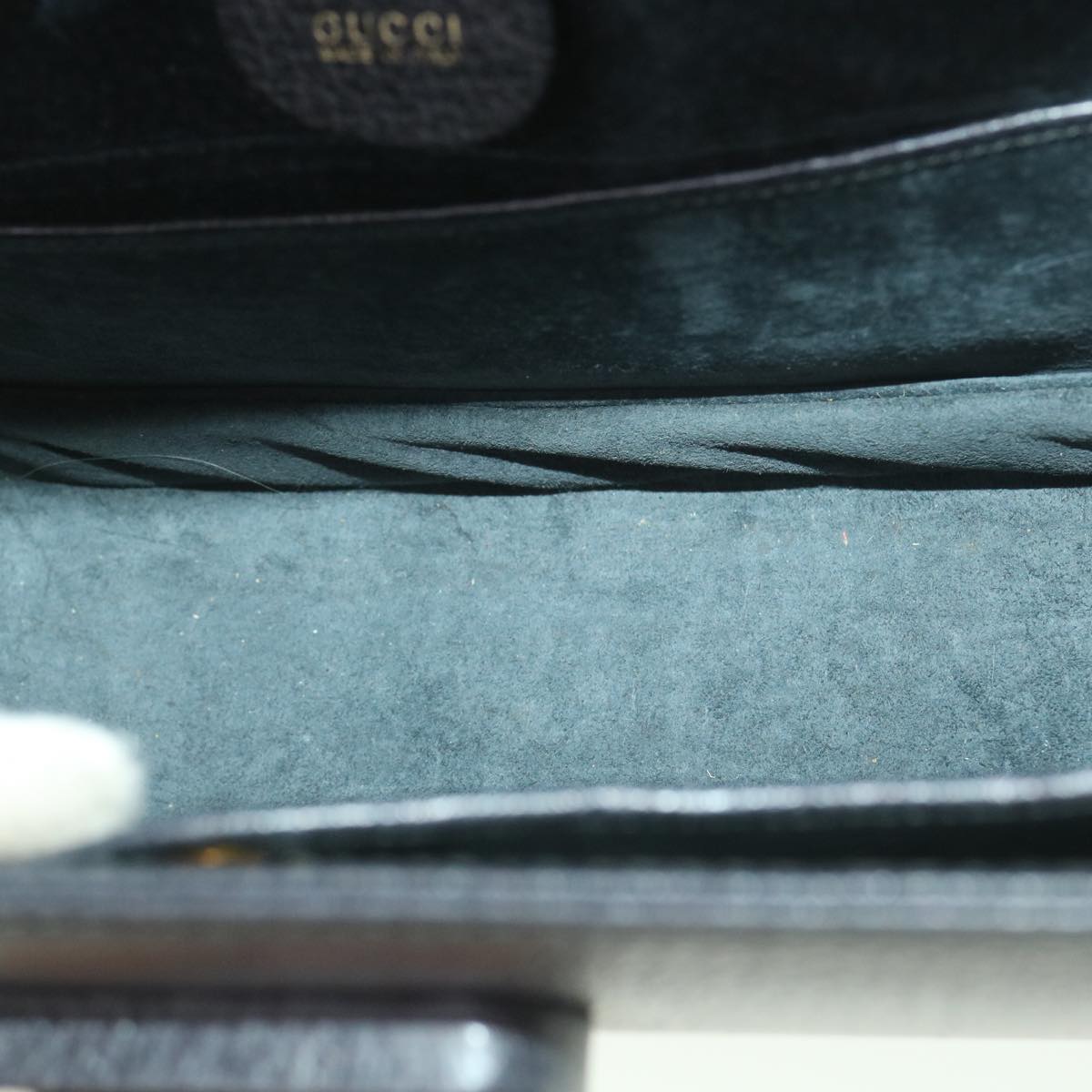 GUCCI Bamboo Hand Bag Leather Gray 000.926.0633 37969