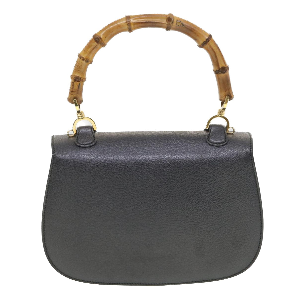 GUCCI Bamboo Hand Bag Leather Gray 000.926.0633 37969