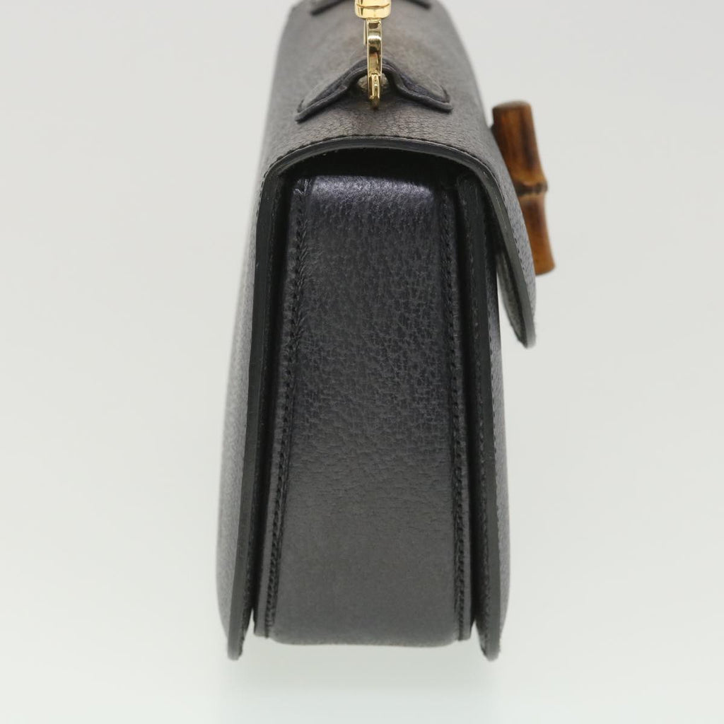 GUCCI Bamboo Hand Bag Leather Gray 000.926.0633 37969