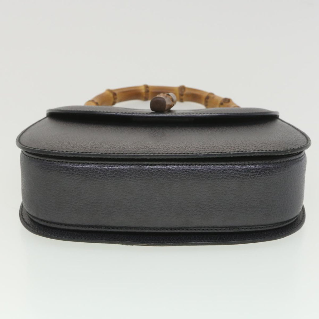 GUCCI Bamboo Hand Bag Leather Gray 000.926.0633 37969