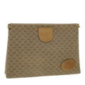 GUCCI Micro GG Canvas Clutch Bag PVC Leather Beige 67-039-5229 37974