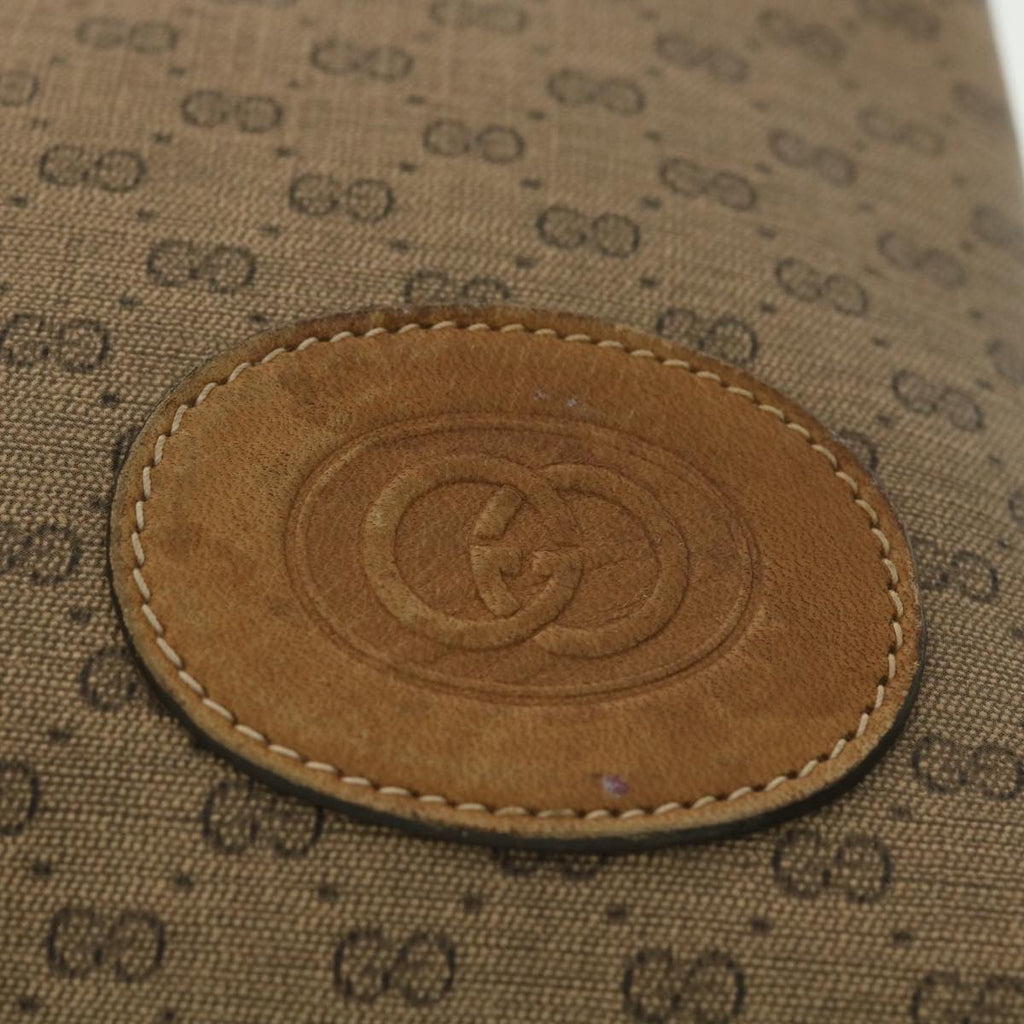 GUCCI Micro GG Canvas Clutch Bag PVC Leather Beige 67-039-5229 37974