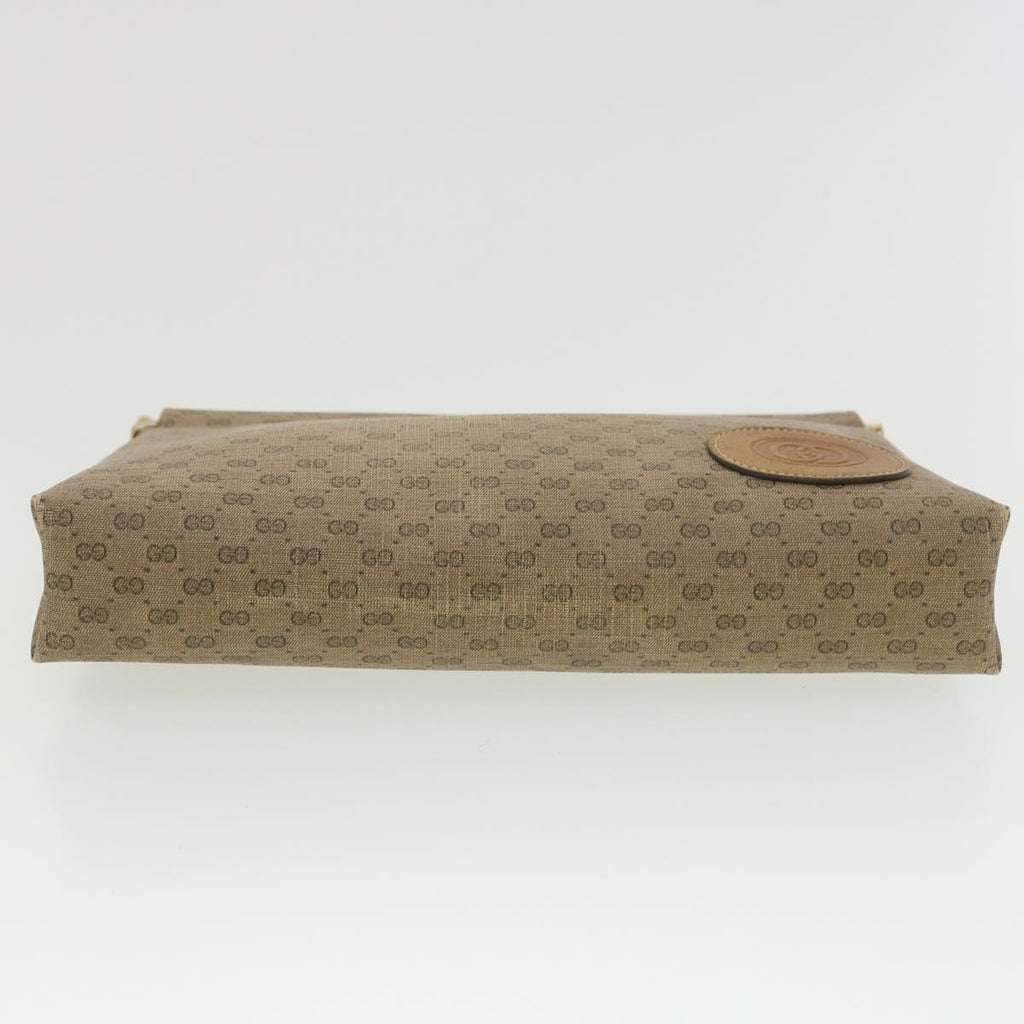 GUCCI Micro GG Canvas Clutch Bag PVC Leather Beige 67-039-5229 37974