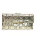GUCCI GG Canvas Guccissima Long Wallet Silver 112715 37982