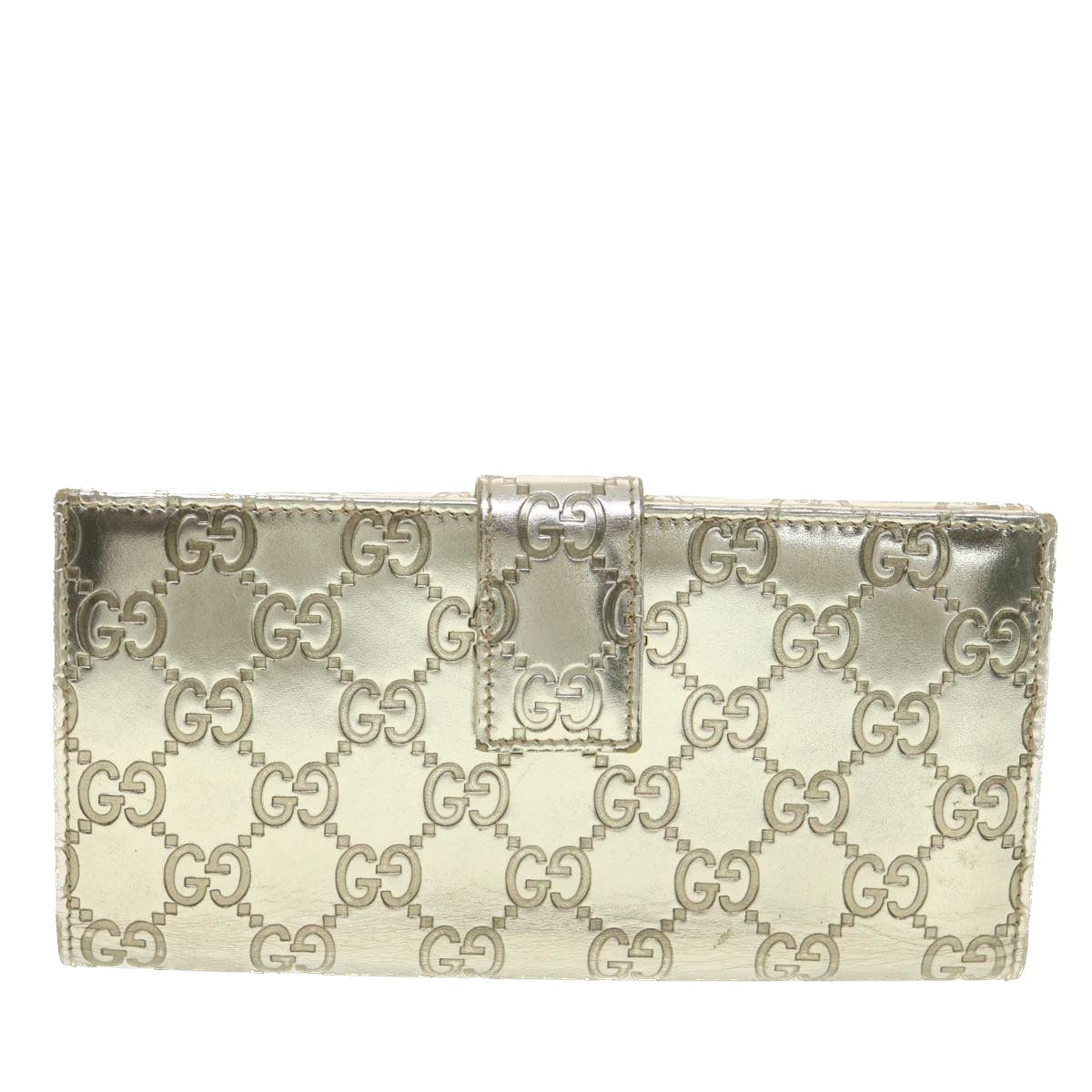 GUCCI GG Canvas Guccissima Long Wallet Silver 112715 37982
