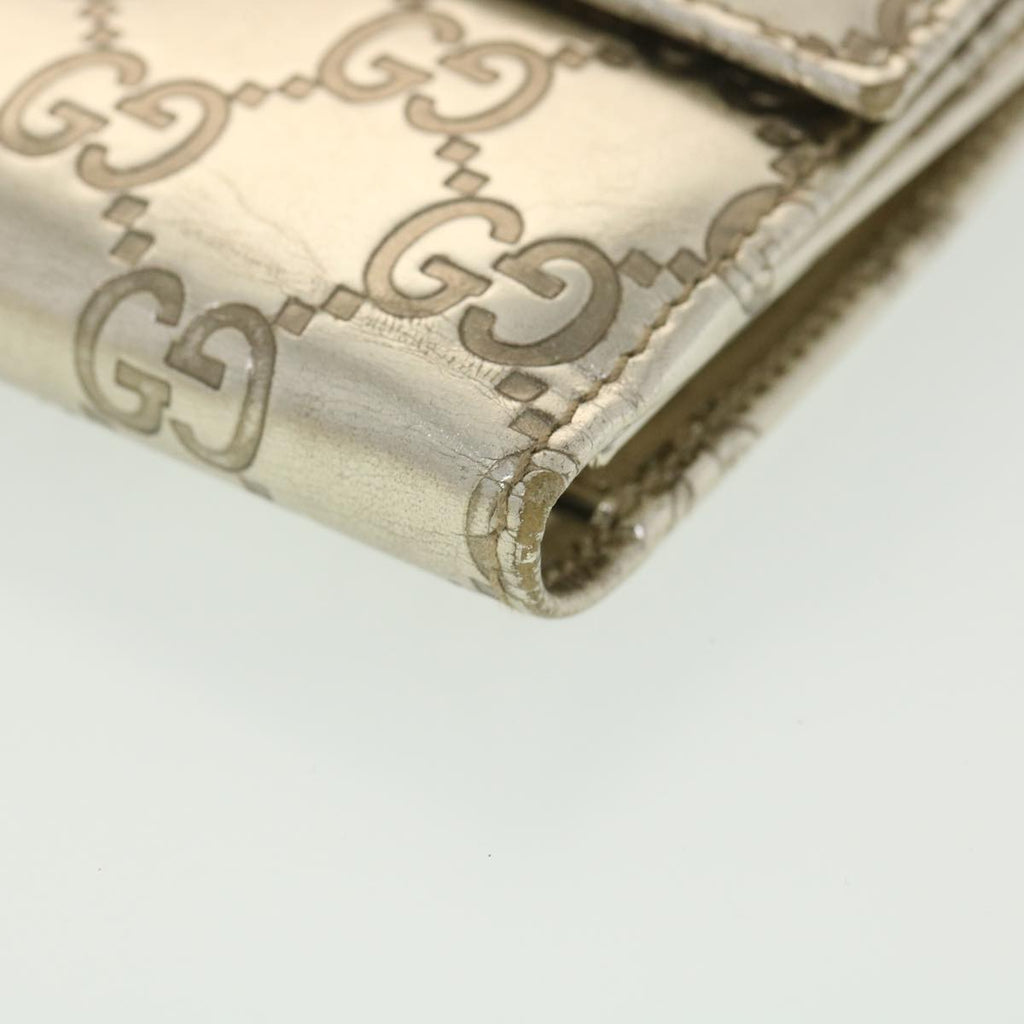 GUCCI GG Canvas Guccissima Long Wallet Silver 112715 37982
