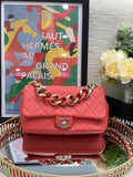 Preloved Chanel Flap Bag Red 23*14CM 8408