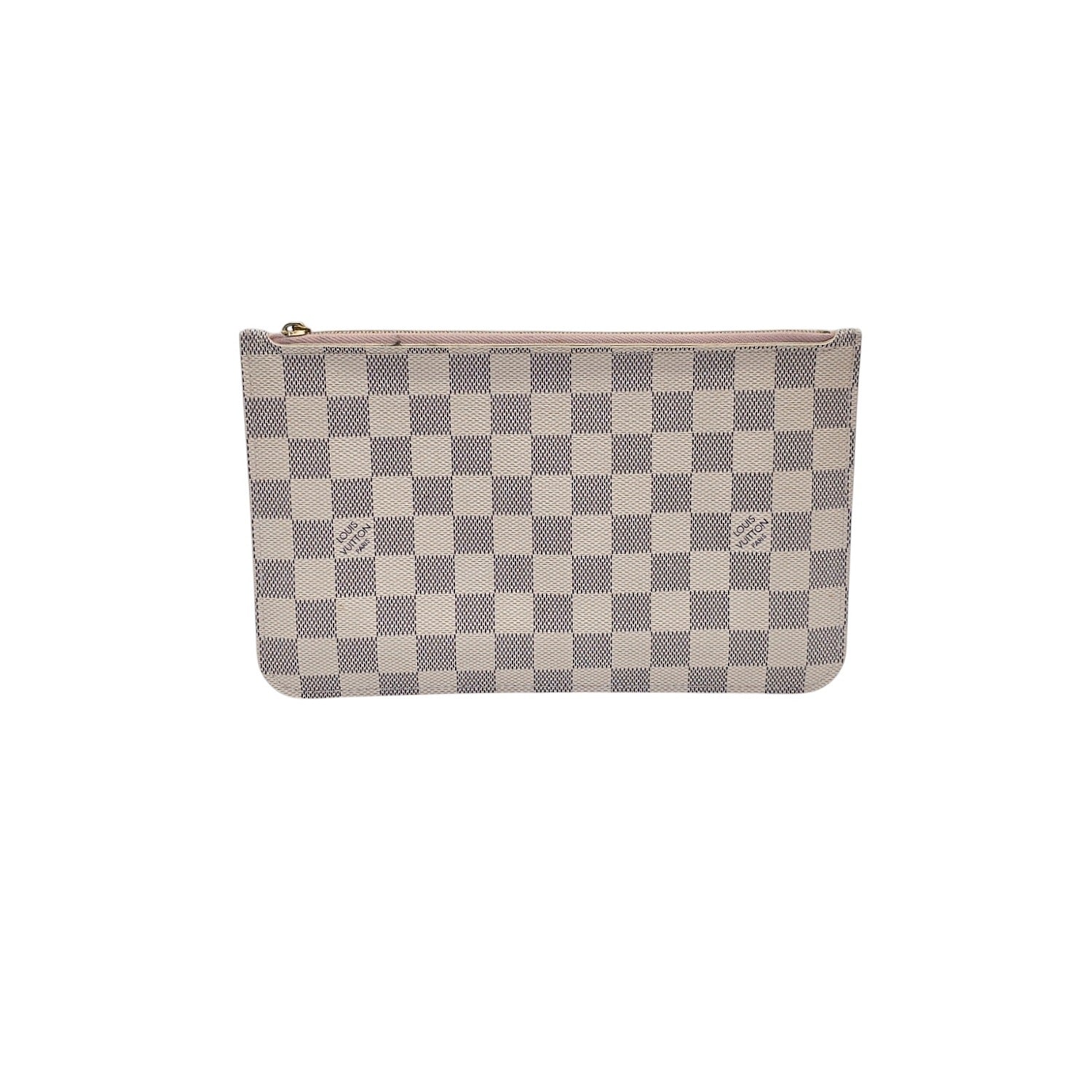 Louis Vuitton Damier Azur Pochette Wristlet Rose Ballerine