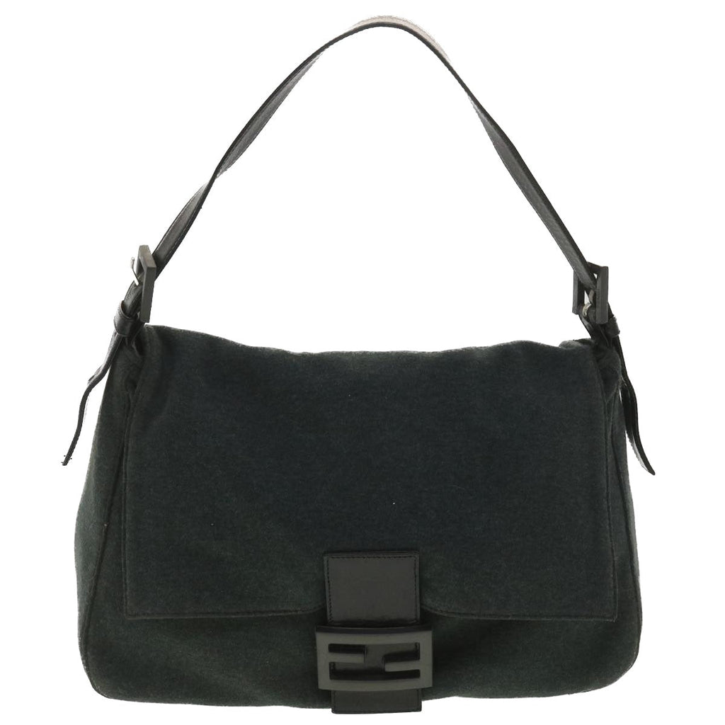FENDI Mamma Baguette Shoulder Bag Canvas Gray 2370/26325/008 38011
