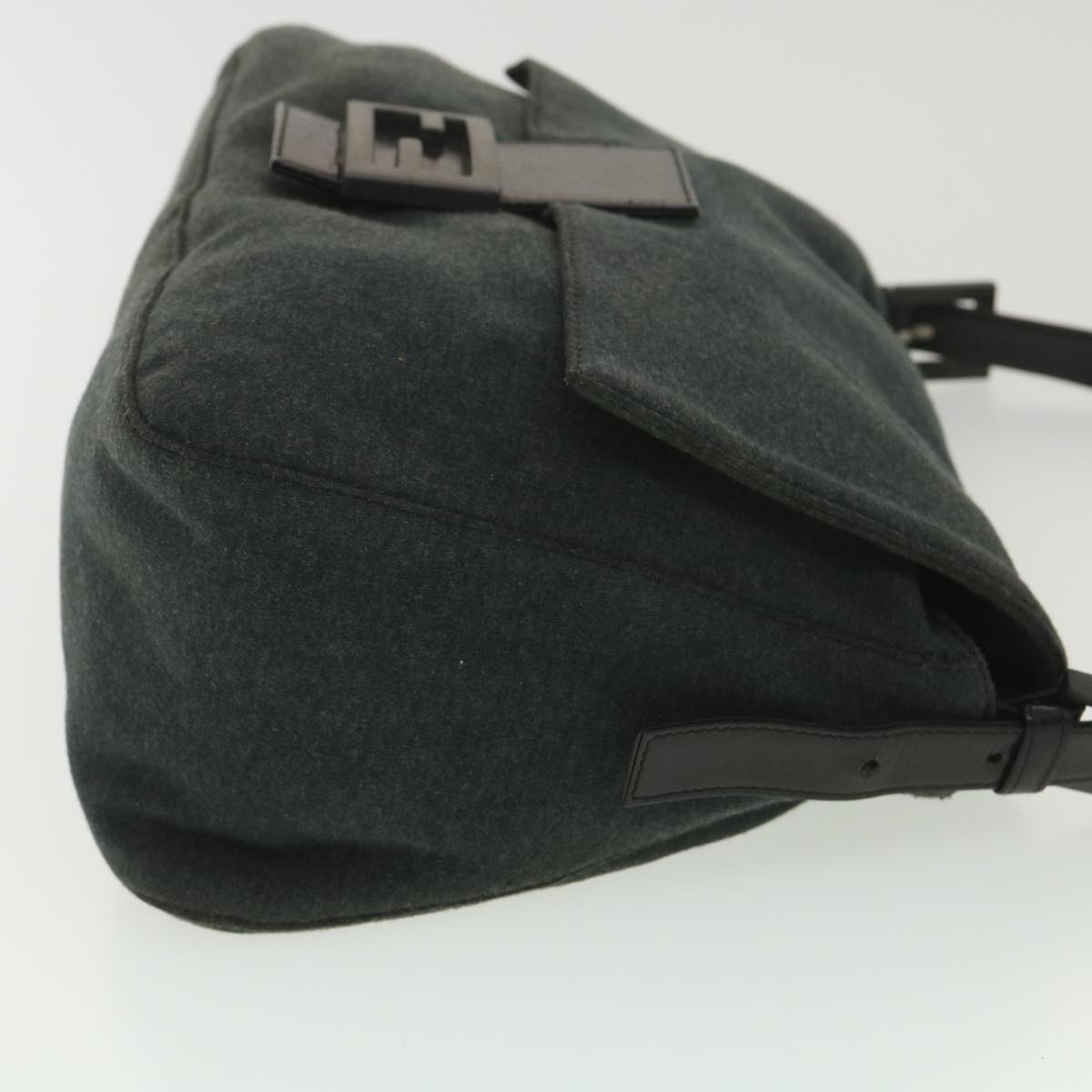FENDI Mamma Baguette Shoulder Bag Canvas Gray 2370/26325/008 38011