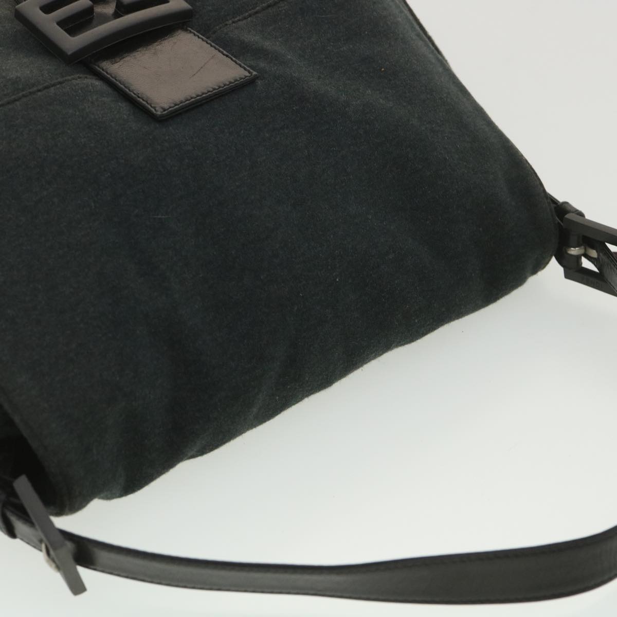 FENDI Mamma Baguette Shoulder Bag Canvas Gray 2370/26325/008 38011